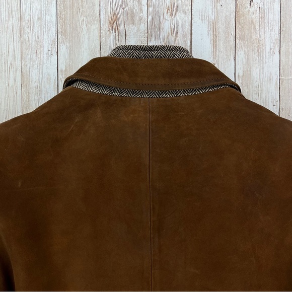 SOLD! FLYNT Distressed Leather Hybrid Coat Jacket Size 42R - Picture 11 of 16